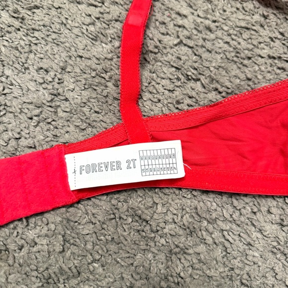 Forever 21 Red Lace Push Up Bra with Bow Sexy Valentine’s Day Lingerie Size 36C - Picture 6 of 6